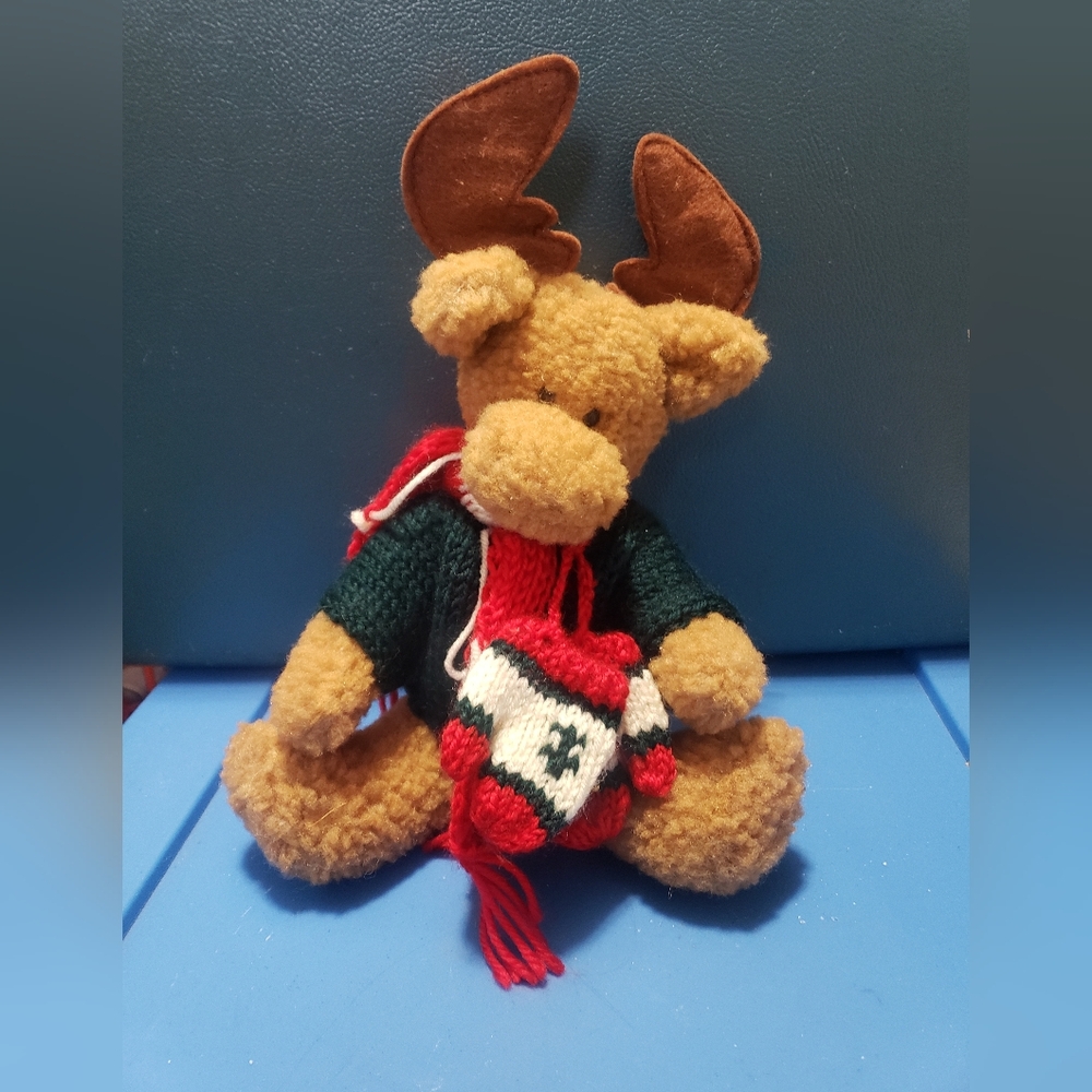 1998 Vintage Berkeley Designs Posable Moose Deer Reindeer Plush Stuffed Animal